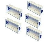 5 x Plasterboard Dry Lining Pattress Back Box Double 2 Gang White Flush Mount Socket Box