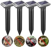 4 Pack Mole Repellent, Ultrasonic Mole Repellent Solar Powered, Waterproof Snake, Deterrents for Repelling Moles,Gopher,Voles, Snakes,Rodents in Lawn Garden Yard