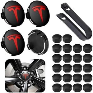 Powlamks 4 Pack Car Wheel Center Hub Cap Kit with 22 Lug Nut Covers