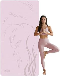 ONLYHE Extra Wide Thick Yoga Mat for Women and Men 76"x 40"x 10mm TPE Exercise Mat, Large-sized Non-slip Gym Yoga Mat,Workout mat,Pilates (Light pink + red)