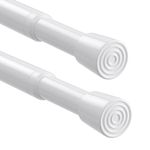 Tension Rod 68-100cm 2Pack Extendable Curtain Poles No Drilling White Spring Rods Net Curtain Rod Adjustable Curtain Pole Tension Rod for Curtains,Clothes,Window