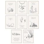 BigWig Prints Winnie the Pooh Wall Decor, Winnie the Pooh Nursery Decor, Winnie the Pooh Nursery, Winnie the Pooh Decor, Vintage Winnie the Pooh Baby Shower Decorations - Unframed Set of 8 (8x10)