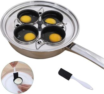 Stainless Steel Egg Poacher Pan Set – 4 Nonstick Silicone Cups, Induction Ready