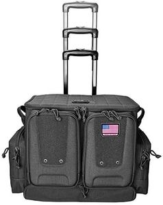 G. Outdoor Products Tactical Rolling Range Bag | Black | 10 Handguns Capacity | Durable Secure Pistols, Magazines & Shooting Accessories Storage