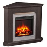 FLAMME Howick Corner Fireplace with 38'' surround with 2kW Fireplace Heater Espresso Oak Multiple Colours Available