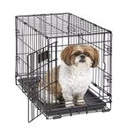 MidWest Homes for Pets Newly Enhanced Single Door iCrate 58.42 cm (22-Inch) Long Dog Crate, Includes Leak-Proof Pan, Floor Protecting Feet , Divider Panel & New Patented Features, Black, Model 1522