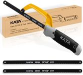 KATA 10 Inch Aluminum Frame Compact Hand Operate Mini Hack Saw,Small Hand Saw Hacksaw for Wood and Metal,2pc Extra Flexible Bi-Metal HSS Blades Included