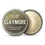 Claymore Men’s Hair Clay by Victory Barber & Brand | Men’s Hair Products from a Canadian Brand | Strong Hold Clay with a Matte Clay Finish | Clay Pomade Matte Clay Hair Product for the Rough and the Ready