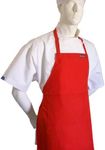 CHEFSKIN RED Apron + White HAT Medium fits Kids 8-12 Years School, Party Favor, etc