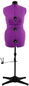 MNOXBCCO Dress Forms for Sewing, Purple Female Mannequin Adjustable Size 12-18, Pin able Model Body with 13 Dials & 360 Degree Hem Guide, Up to 75" Height Adjustable for Clothing Display