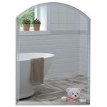 Neue Design Mood Arch Bathroom Mirror Wall Mounted, Frameless Modern & Stylish Design with Contemporary Bevelled Edges (60cm X 45cm)