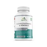 A-Z Multivitamins and Minerals Tablets - 180 Vegan Multivitamin Tablets for Men & Women (6 Months Supply) - One a Day 26 Nutrients Multivitamins and Multi Minerals Pills - UK Manufactured