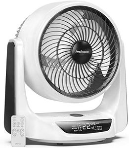 Pro Breeze 10” DC Air Circulator Fan - Ultra Quiet - Automatic Oscillation, 16 Fan Speeds, 4 Operational Modes, Timer, LED Display & Remote Control. Perfect for Desks, Bedrooms & Offices