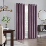 ECLIPSE Aurelia Velvet Room Darkening Grommet Noise Reduction Window Curtains (2 Panels), 52 in x 84 in, Plum