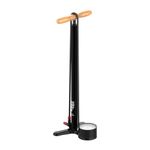 LEZYNE Steel HV Floor Drive 3.5 High Volume Bicycle Floor Pump with Accurate 3.5" Analog Gauge - 100 PSI Tire Air Pump for Mountain/Gravel Bikes - ABS-1 Pro Chuck for Presta/Schrader Valve, Flat Black