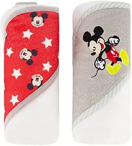 Disney Cudlie Baby Boy Mickey Mouse 2 Pack Rolled/Carded Hooded Towels in Little Stars Print