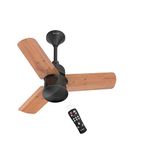 POLYCAB Silencio Mini 600mm 5-Star BLDC, Remote Ceiling fan for home| Free Installation | 55% Energy Saving, 100% Copper, High Speed, 25 Speed Setting, Reversable & Timer | 4-yr Warranty【Natural Wood】