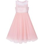 Sunny Fashion Girls Dress Blush Pink Rhinestone Chiffon Dance Ball Maxi Gown Size 14 Years