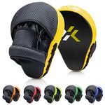 Xnature Boxing Pads Focus Mitts,Punching Mitts Great for MMA, Martial Arts, Kickboxing,Muay Thai, Kickboxing,Hook and Jab Target Hand Pads (Yellow)