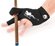 Quick-Dry Breathable Billiard Shooters Carom Pool Snooker Cue Sport Glove Fits on Left Hand (Black, S/M)