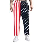 KARAZZO American Flag Pants Men Women Joggers Pants Sports Men's 4th of July American Flag Long Pants with Pockets, Blue, Large