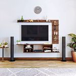 Wakefit TV Unit for Living Room | 1 Year Warranty | TV Unit, TV Stand Wall Mount, Wall Mount TV Stand, Diwali Gifts, Engineered Wood with Wall Mount Display Rack Upto 42'' (Hitch, Columbian Walnut)