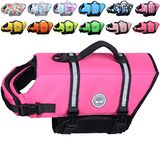 VIVAGLORY Rip Stop Dog Life Jacket, Buoyancy Aid with Handle, Buoyancy for Doggy, Dog Life Jacket for Swimming & Boating, XXS, Pink