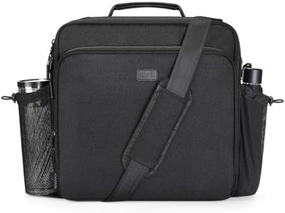 HINOOR 3 Inch 3-Ring Zipper Binder with Water Bottle Holder, D-Ring Zip Up Binder with Shoulder Strap, 700 Sheet Capacity, Compatible with 13" MacBook/Tablet, for School, Office (Black)