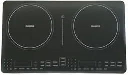 Nuwave PIC Double, Portable, Powerful 1800W with 2 Large 8” Heating Coils, Independent Controls, 94 Temp Settings from 100°F to 575°F in 5°F Increments, 11.5” Shatter-Proof Ceramic Glass Surface