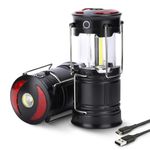 Voyager 6 in 1 Portable Camping Lantern (2 Pack), Camping Lights for Tents, Compact Camping Lamp with Torch, Strobe, SOS Red Light, Water Resistant Rechargeable Light with Strong Hook & Magnetic Base