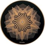 TazStudio Cork Turntable Mat for Better Sound Support on Vinyl LP Record Player - Original Geometric Design Psychedelic Geometric 3mm [black color]