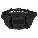 divinezon® Waist Bag Tactical Military Waist & Chest Bag Pouch, 37 x 11 x 18,(Black)