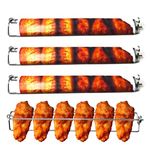 4 Pack Wing Rails for Grilling Chicken Wings, Chicken Wing Rails, BBQ Accessories, Flat Chicken Wing BBQ Rails for Grill, BBQ Grilling Tool Set Outdoor Picnic Camping Barbecue (4)
