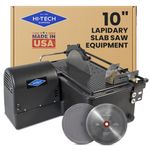 Hi-Tech Diamond 10" Lapidary Equipment Slab Saw - Rock, Stone, Glass Cutting, Slabbing, Sawing Machine Includes TWO 10" Diamond Saw Blades & Vise Attachment