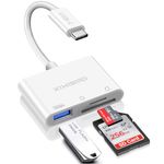 KiWiBiRD USB C SD Card Reader, Micro SD to Type C OTG Adapter for SDHC SDXC TF MicroSD UHS-I Cards Compatible with iPhone 15 Plus Pro Max, MacBook Air Pro, iPad Pro Air, iPad mini 6, Galaxy S24 S23