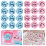 Gender Reveal Stickers, 48Pcs Baby Shower Stickers Labels with Glitter Silver Letter Team Boy or Team Girl Stickers for Baby Gender Reveal Decorations and Baby Shower Party Stickers