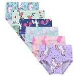 Cczmfeas Girls Kids Toddler Hipster Briefs Super Soft 100% Cotton Underwear Panties (Blue, 4T/3-4 Years)