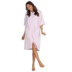 Style It Up Womens Ladies 100% Cotton Short Sleeve Bath Gown Hooded Zip Through Comfortable Cozy Warm SPA Wear Plain Towelling Robe (Lilac, 18-20)