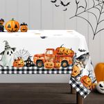 Arquiel Halloween Pumpkins Tablecloth Waterproof, Bats Gnomes Table Cloth Rectangle Stain Resistant, Washable Table Cover for Home Kitchen Dining Party Decoration (60×84 inch)