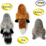 Pet Craft Supply Co. Funny Bums Animals Assortment Soft Plush Stuffed Crinkle Cozy Cuddling Dog Medium Toys with Squeakers 3 Pack