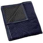 Sure-Max Moving & Packing Blanket 80" x 72" (35 lb/dz weight) - Quilted Shipping Furniture Pad (Blue/Black)