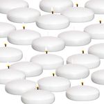 Royal Imports Floating Candles Unscented Discs for Wedding, Pool Party, Holiday & Home Decor, 3 Inch, White Wax, Bulk Set of 24