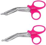 Madison Supply Medical Scissors, EMT and Trauma Shears - 6 Inch Premium Quality Bandage Scissors - Stainless Steel Non-Stick Blades - 2 Pack (Pink)