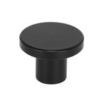 homdiy 10 Pack Round Dresser Knobs Black Cabinet Knobs, LS7069BK Matte Black Cabinet Door Knobs Solid Kitchen Cabinet Knobs for Dresser Drawers Modern Cabinet Knobs, 1.18 Inch Diameter