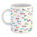 FurnishFantasy Personalised Happy Birthday Ceramic Coffee Mug - Best Birthday Gift for Son, Daughter, Brother, Sister, Gift for Kids, Return Gift - Color - White, Name - Diva