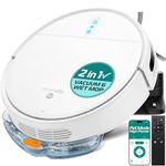SereneLife Robot Vacuum Cleaner and Mop, Automatic Smart Vacuum with App Control, Powerful Suction, 3 Cleaning Modes, Auto Recharge, Dual Side Brushes, For Floors, Carpets & Pet Hair - White