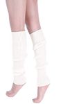 CHUNG Adult Women Juniors Knitted Leg Warmers Neon Party Accessory, White