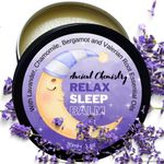 100% Natural Sleep Balm Softens Skin Whilst relaxing, Sleep Rub on The Temples or Pulse Points, Lavender, Bergamot and camomile essential oil & valerian root in balm for good night sleep aid