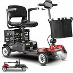 Scootngo 4 Wheel Mobility Scooter for Seniors & Adults with Dual Baskets, 350W Motor, 12AH Long-Range Battery, 300LBS+ Weight Capacity, Comfortable Seat for Travel & Daily Use (Black-Red)