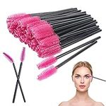 50Pcs Mascara Wands, Mascara Brushes, Eye Lash Brush, Eyelash Mascara Eyebrow Brushes Applicator, Disposable Makeup Applicators Kit, Pink